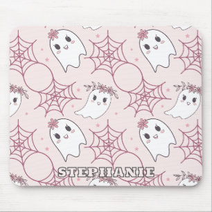 Pastellrosa Gespenst Halloween Kawaii Muster Mousepad