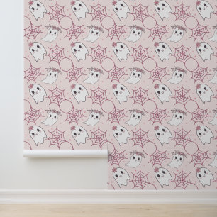 Pastellrosa Gespenst Halloween Kawaii Muster Tapete