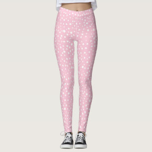 Pastellrosa gestrichene, mudgy Dots Muster Leggings
