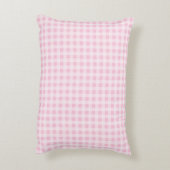 Pastellrosa Gingham Karo Dekokissen (Rückseite(Vertikal))