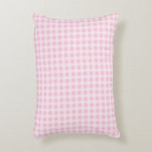 Pastellrosa Gingham Karo Dekokissen (Vorderseite(Vertikal))