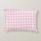 Pastellrosa Gingham Karo Dekokissen (Rückseite)