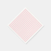 Pastellrosa Gingham Mädchen Erster Geburtstag Serviette (Ecke)