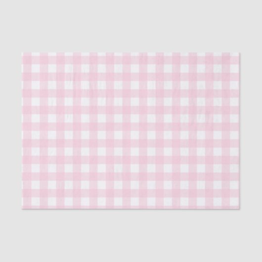 Pastellrosa Gingham Seidenpapier (Vorderseite)