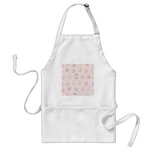 Pastellrosa Gingham Süße Cupcakes Muster Schürze