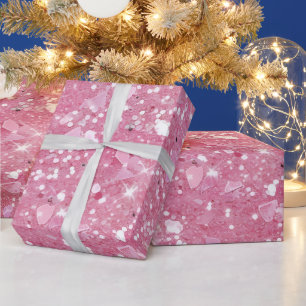 Pastellrosa Glitterverpackungspapier Geschenkpapier