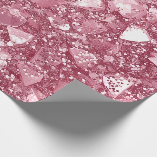 Pastellrosa Glitzer Geschenkpapier (Ecke)