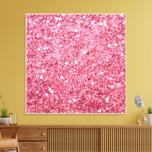 Pastellrosa Glitzer Leinwanddruck