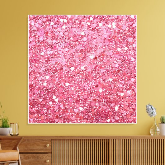 Pastellrosa Glitzer Leinwanddruck (Insitu (Wohnzimmer))