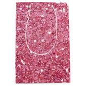 Pastellrosa Glitzer Mittlere Geschenktüte (Vorderseite)