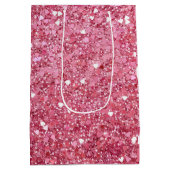 Pastellrosa Glitzer Mittlere Geschenktüte (Rückseite)