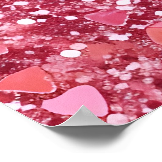 Pastellrosa Glitzer Poster (Ecke)