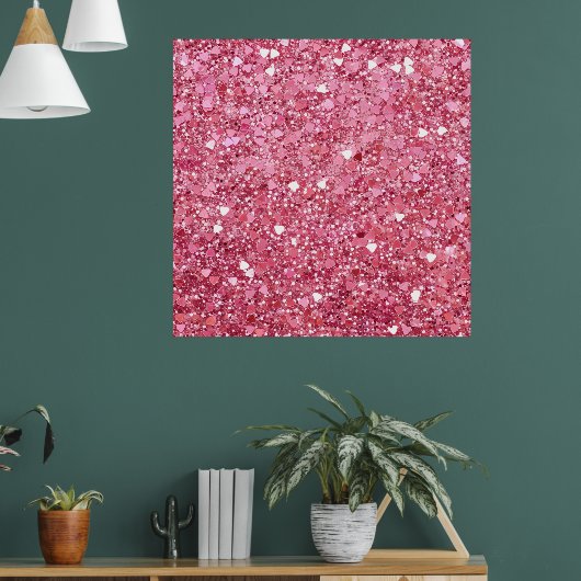 Pastellrosa Glitzer Poster (Wohnzimmer 1)