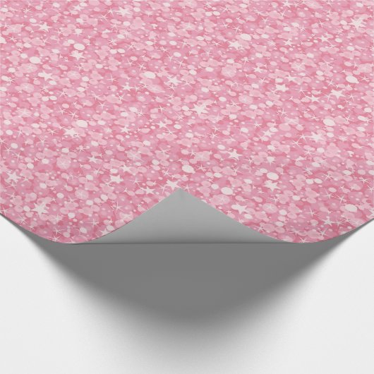 Pastellrosa Glitzer und Glitzern. Geschenkpapier (Ecke)