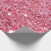 Pastellrosa Glitzer Wrapping Paper Geschenkpapier (Ecke)