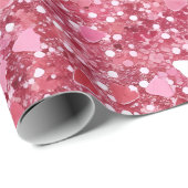 Pastellrosa Glitzer Wrapping Paper Geschenkpapier (Rolleneckpunkt)