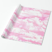 Pastellrosa-glückliche Wolken-Dekoration Geschenkpapier (Ungerollt)
