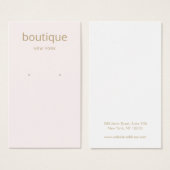 Pastellrosa Gold Modern Long Earring Display Card (Vorne & Hinten)