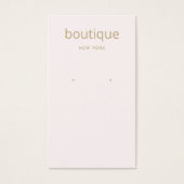 Pastellrosa Gold Modern Long Earring Display Card (Vorderseite)