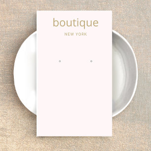 Pastellrosa Gold Modern Long Earring Display Card