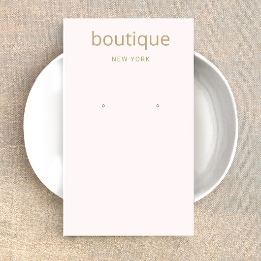 Pastellrosa Gold Modern Long Earring Display Card