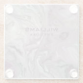 Pastellrosa graue Marmorstruktur Personalisiert Glasuntersetzer (Rückseite)