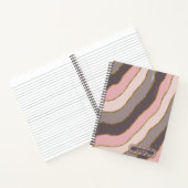 Pastellrosa Gray Chic Gold Groovy Strippenwellen Notizblock (Innenseite)