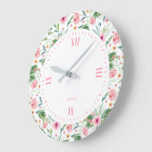 Pastellrosa Große Wanduhr (Winkel)