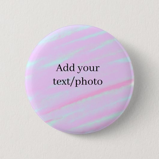 Pastellrosa grün Foto Text Wasserfarbe Retro Button (Vorderseite)