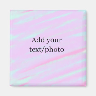 Pastellrosa grün Foto Text Wasserfarbe Retro Magnet