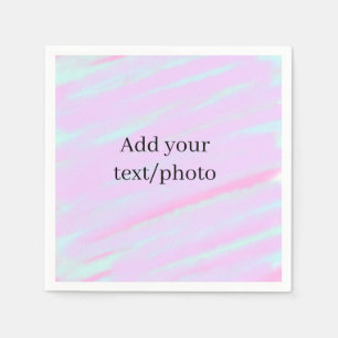 Pastellrosa grün Foto Text Wasserfarbe Retro  Serviette