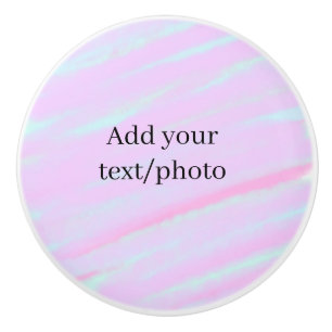 Pastellrosa grüne Foto-Text Wasserfarbe Retro Keramikknauf