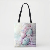 PASTELLRosa & GRÜNE OSTEREIER & BLUMEN Tasche (Vorderseite)