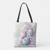 PASTELLRosa & GRÜNE OSTEREIER & BLUMEN Tasche (Rückseite)
