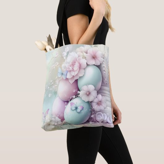 PASTELLRosa & GRÜNE OSTEREIER & BLUMEN Tasche (Von Nahem)