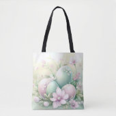 PASTELLRosa & GRÜNE OSTEREIER & BLUMEN Tasche (Vorderseite)