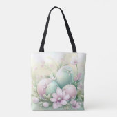 PASTELLRosa & GRÜNE OSTEREIER & BLUMEN Tasche (Rückseite)