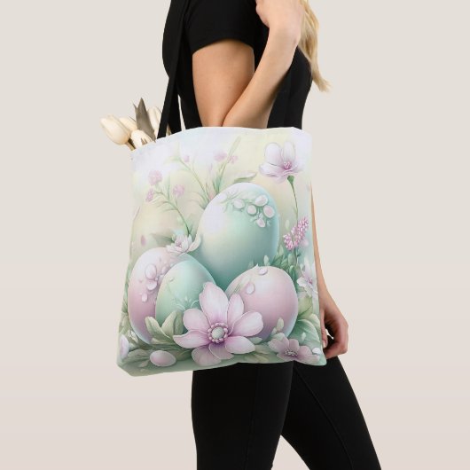 PASTELLRosa & GRÜNE OSTEREIER & BLUMEN Tasche (Von Nahem)