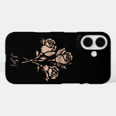 Pastellrosa Grunge gestempelte Rosen Initialen Case-Mate iPhone Hülle (Rückseite (Horizontal))