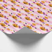 Pastellrosa Halloween-Muster Geschenkpapier (Ecke)