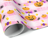 Pastellrosa Halloween-Muster Geschenkpapier (Rolleneckpunkt)