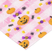 Pastellrosa Halloween-Muster Kurzer Tischläufer (Ecke)