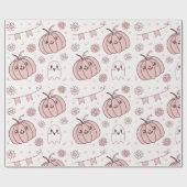 Pastellrosa Halloween Nahtloses Muster (2) Geschenkpapier (Flach)