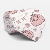 Pastellrosa Halloween Nahtloses Muster (2) Krawatte (Gerollt)