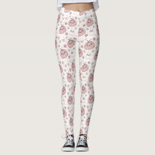 Pastellrosa Halloween Nahtloses Muster (2) Leggings