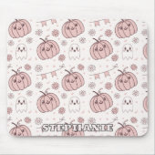 Pastellrosa Halloween Nahtloses Muster (2) Mousepad (Vorne)