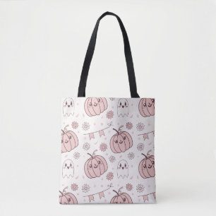 Pastellrosa Halloween Nahtloses Muster (2) Tasche