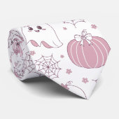 Pastellrosa Halloween Nahtloses Muster (3) Krawatte (Gerollt)