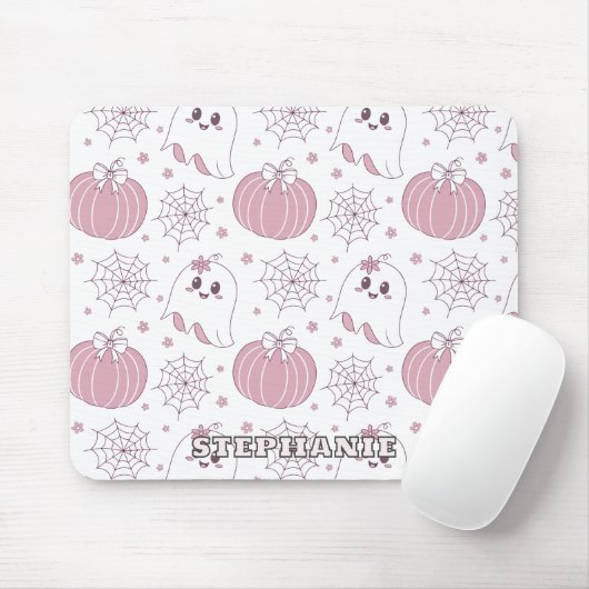 Pastellrosa Halloween Nahtloses Muster (3) Mousepad (Mit Mouse)