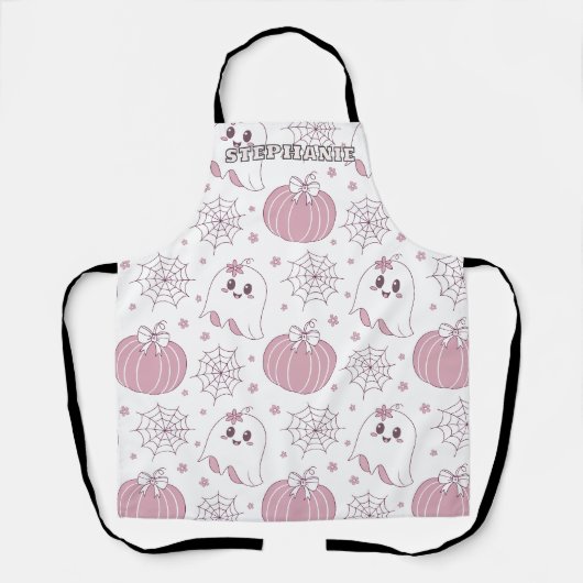 Pastellrosa Halloween Nahtloses Muster (3) Schürze (Vorderseite)